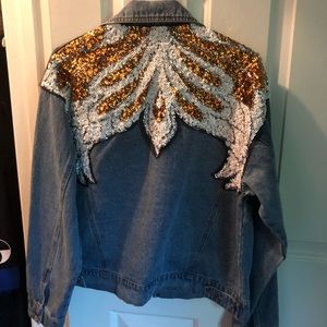 Sequin Wings Denim Jacket